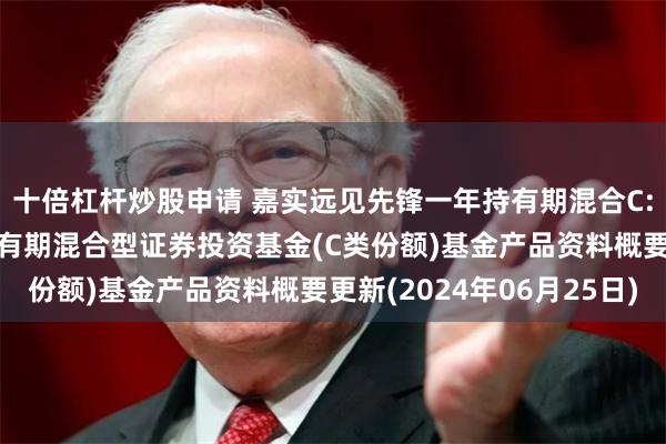 十倍杠杆炒股申请 嘉实远见先锋一年持有期混合C: 嘉实远见先锋一年持有期混合型证券投资基金(C类份额)基金产品资料概要更新(2024年06月25日)