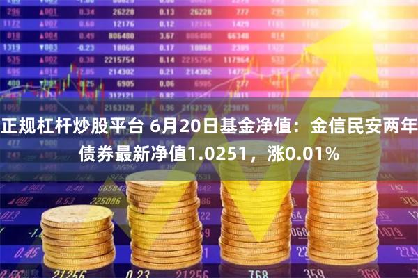 正规杠杆炒股平台 6月20日基金净值：金信民安两年债券最新净值1.0251，涨0.01%