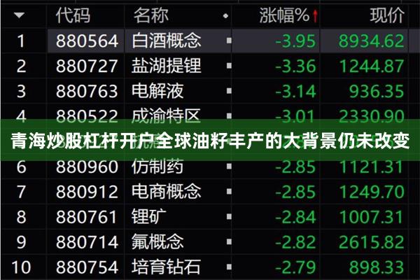 青海炒股杠杆开户全球油籽丰产的大背景仍未改变