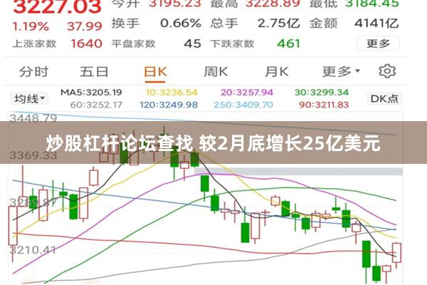 炒股杠杆论坛查找 较2月底增长25亿美元